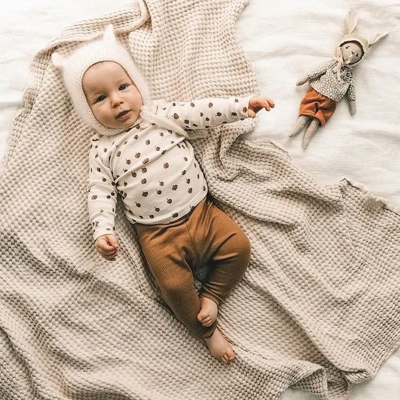 Cotton Pants Baby Trousers Newborn Baby Pants For Boys Girls Clothing Solid Cotton Stretch Pants Baby High Waist Trousers Toddler Costume Infant PP