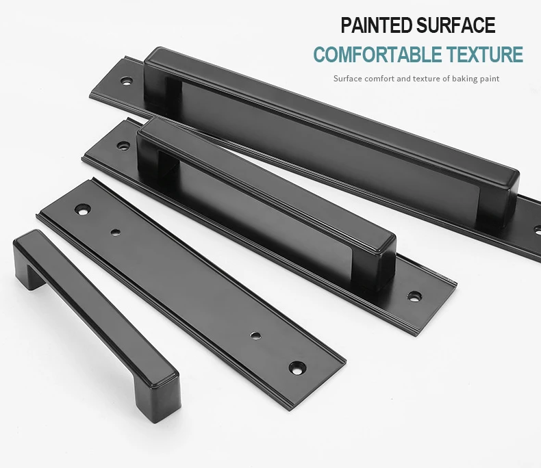 handles de portas para ambientes pulls em liga de alumínio preta para porta do hardware