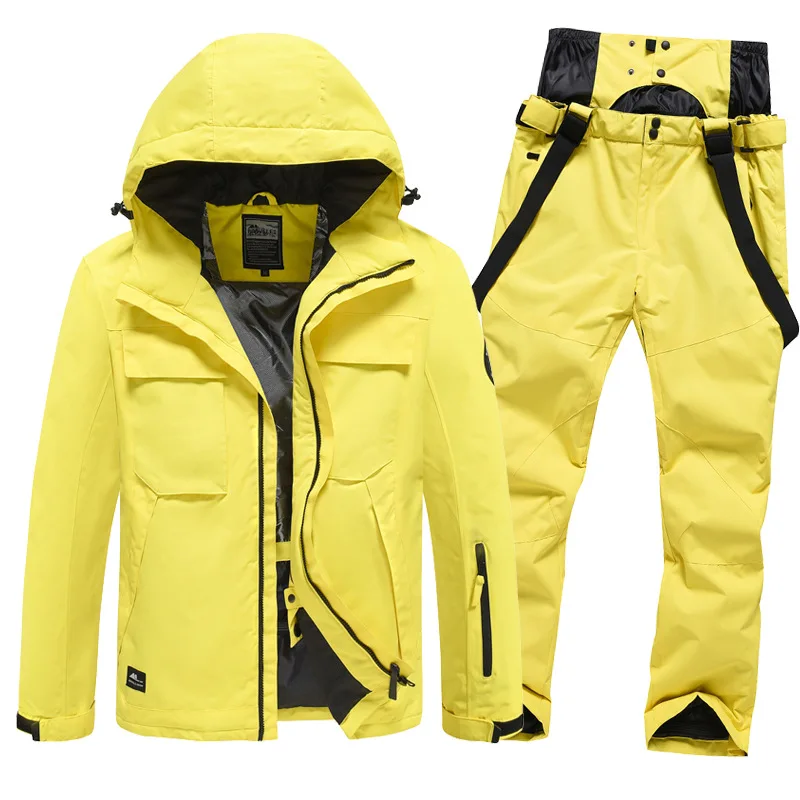 

Winter New Ski Suits 2025 Woman Man Thicken Cotton Skiing Tracksuit Sport Waterproof Warm Loose Snowboarding Jacket Pants Sets