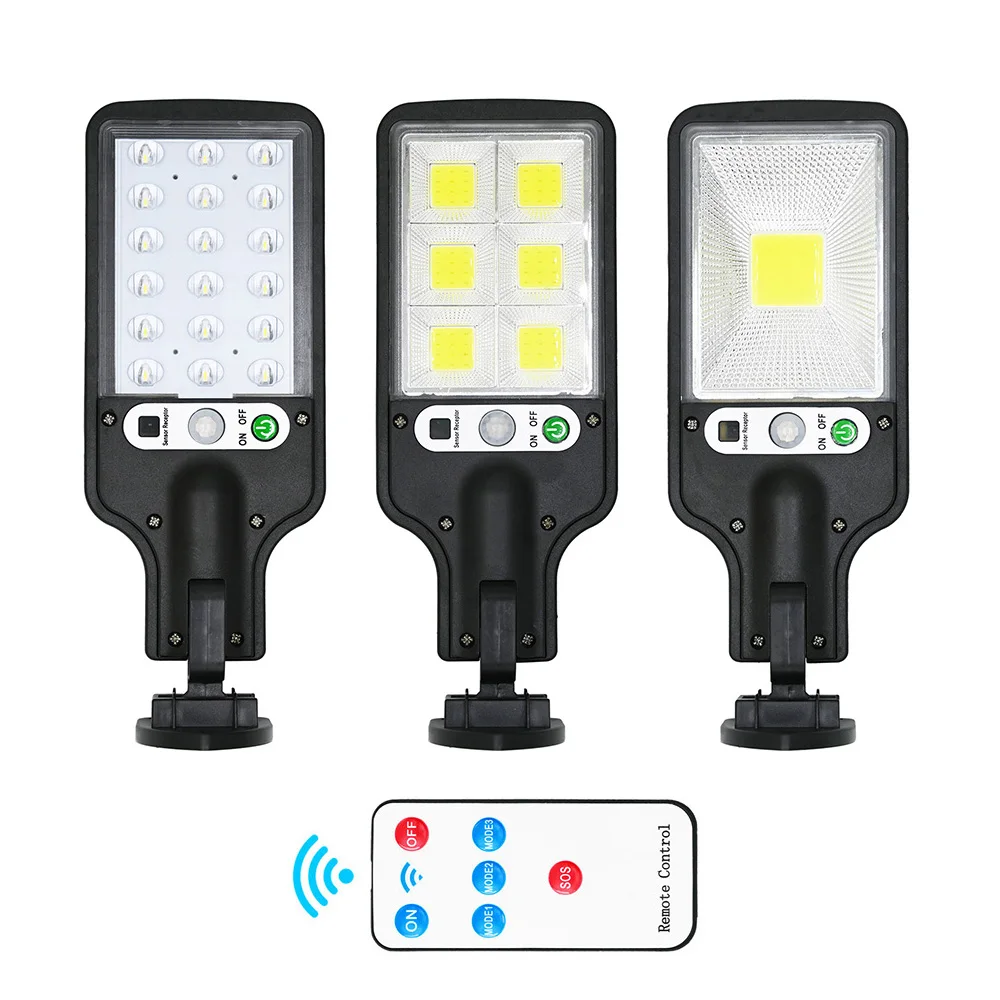 

LED Solar Street Lights Outdoor Garden Light COB 3 Modes Motion Sensor Wall Lamp Waterproof for Patio Garage Security Lighting