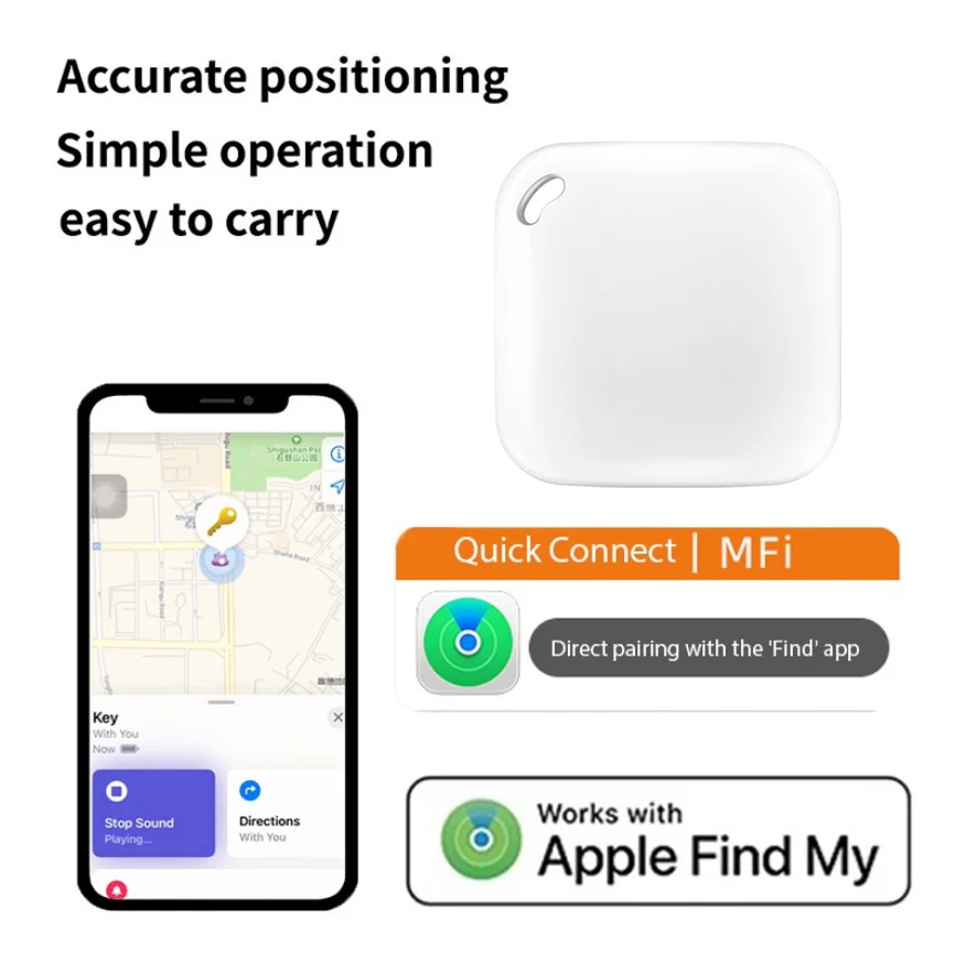 Smart GPS Tracker Works With Apple Find My APP Pet Kids Luggage Key Tracking Glo