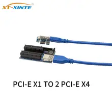 

PCI-E Add On Cards PCI Express USB 3.0 Adapter Raiser Extender PCIE Riser Raiser USB3.0 SATA X1 to Dual X4 Slot Expansion Card