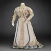 1889s Victorian Lady Walking Afternoon Bustle Duchess Dress Historical Renaissance Royal Court Ball Gown