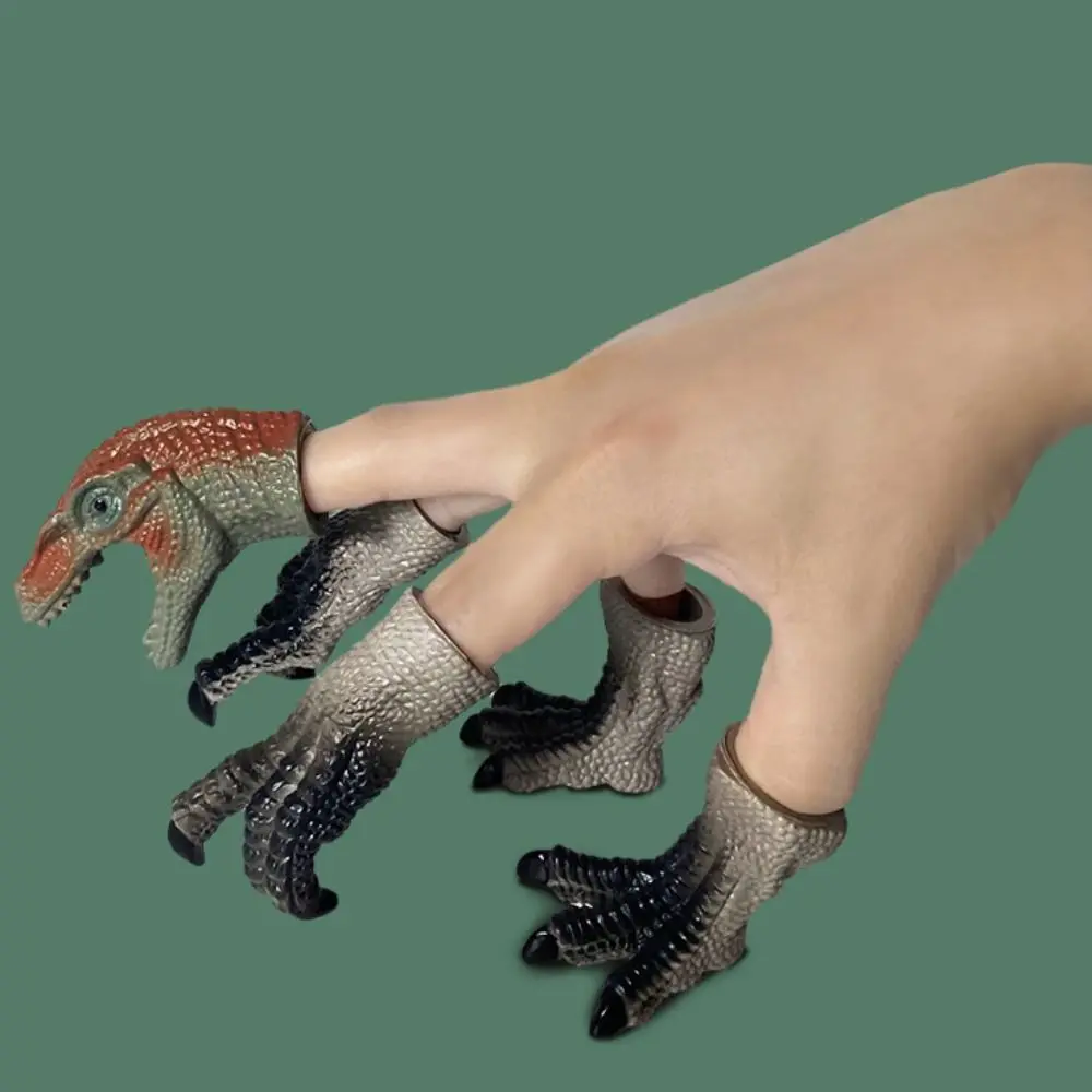 5pcs Cartoon Dinosaur Dinosaur Finger Puppet Hand Puppets Rubber Head Hand Puppet Finger Colorful
