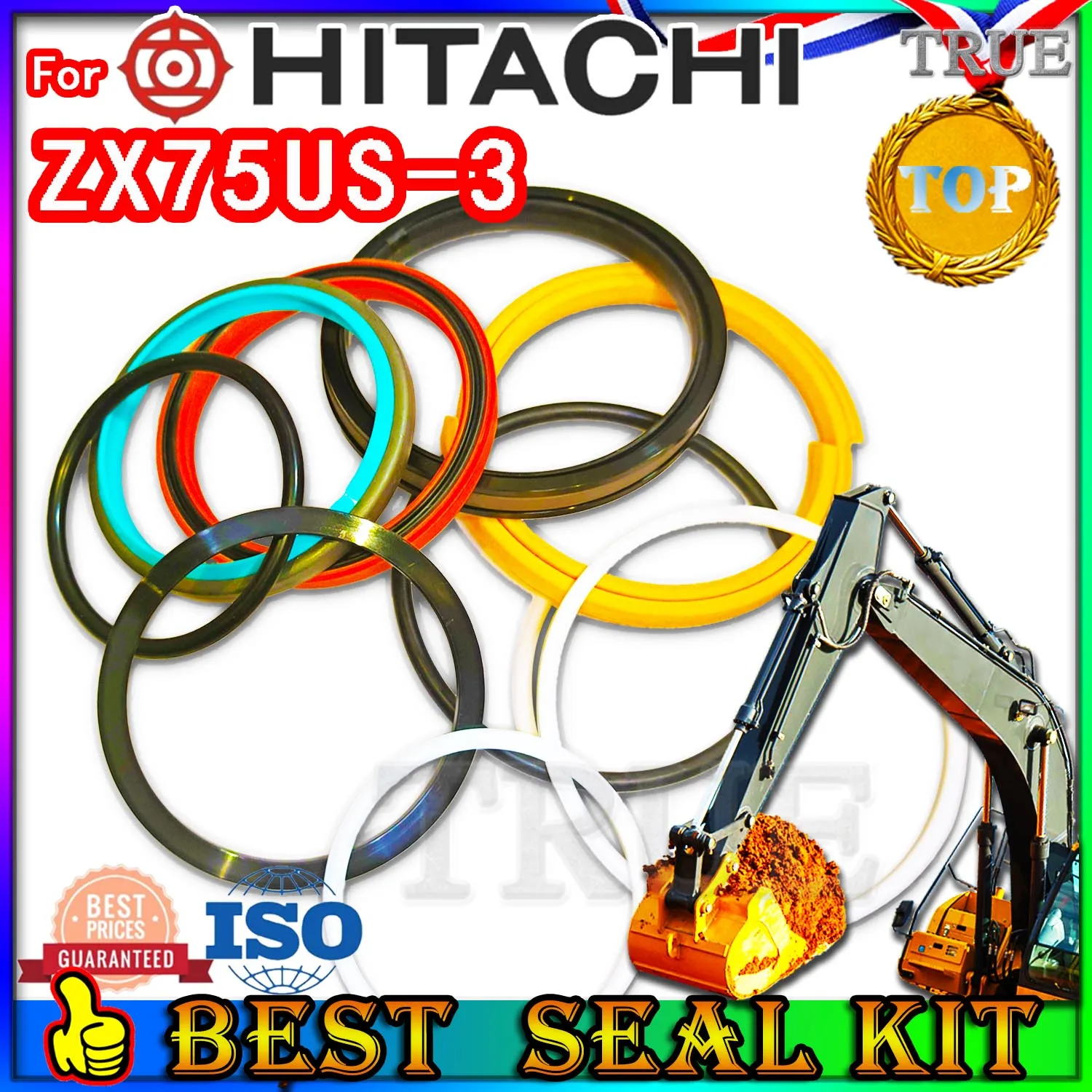 

For Hitachi ZX75US-3 Oil Seal Repair Kit Boom Arm Bucket Excavator Hydraulic Cylinder Hit ZX75US 3 Best Reliable Mend proof Foot