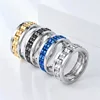 Fashion Punk Style Gear Rotating Anxiety Fidget Ring Titanium Steel Chain Spinner Rings for Men Rock Biker Wedding Party Jewelry 1