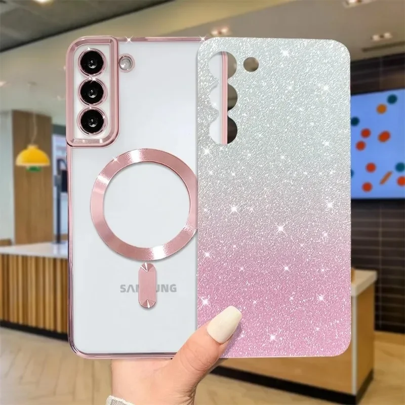 Glitter Magnetic Plating Wireless MagSafe Bright Phone Case