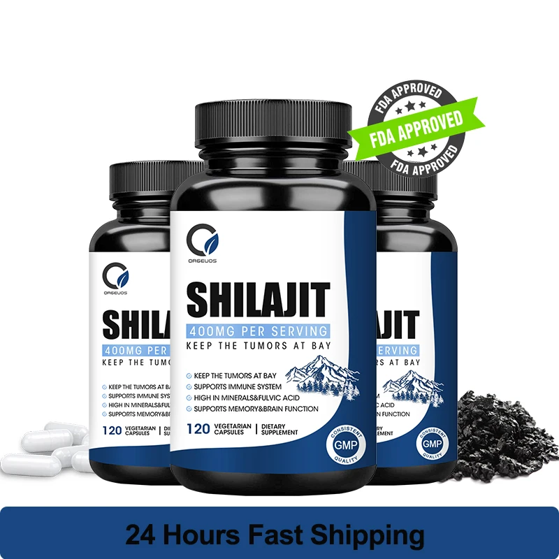 

Organic Himalayan Shilajit Capsules Natural Fulvic Acid Support Brain & Memory Anti-Fatigue & Stress Male Energy Supplements