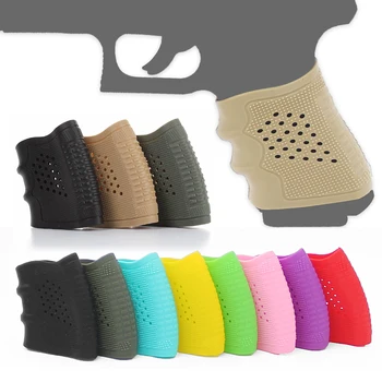 2Pcs Tactical Pistol Holster Rubber Grip Glove Sleeve Handgun Anti-Slip Protect Sleeve Cover for Glock 17 19 23 Airsoft Hunting 1