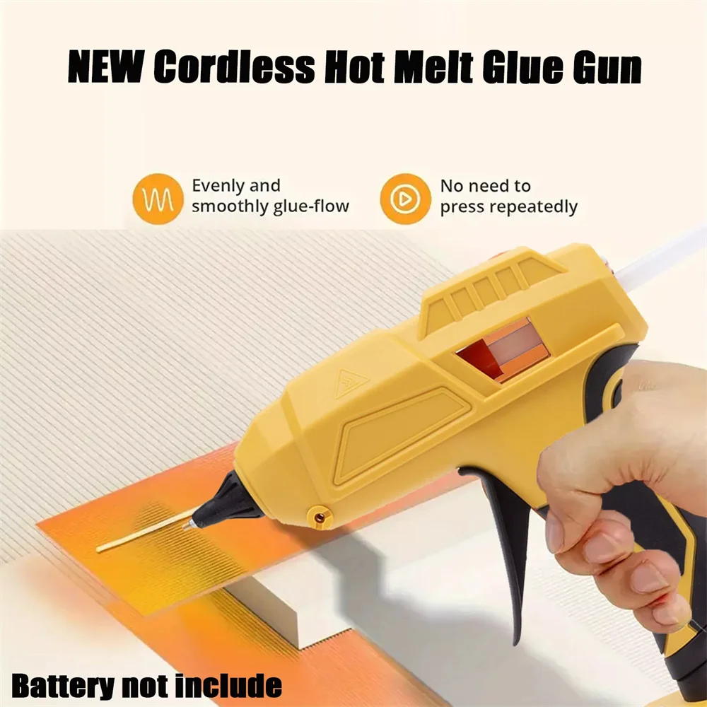 100W Cordless Hot Melt Glue Gun Portable Electric Hot Melt Glue with 5pcs 11mm Sticks For Makita 18V Battery (No battery)