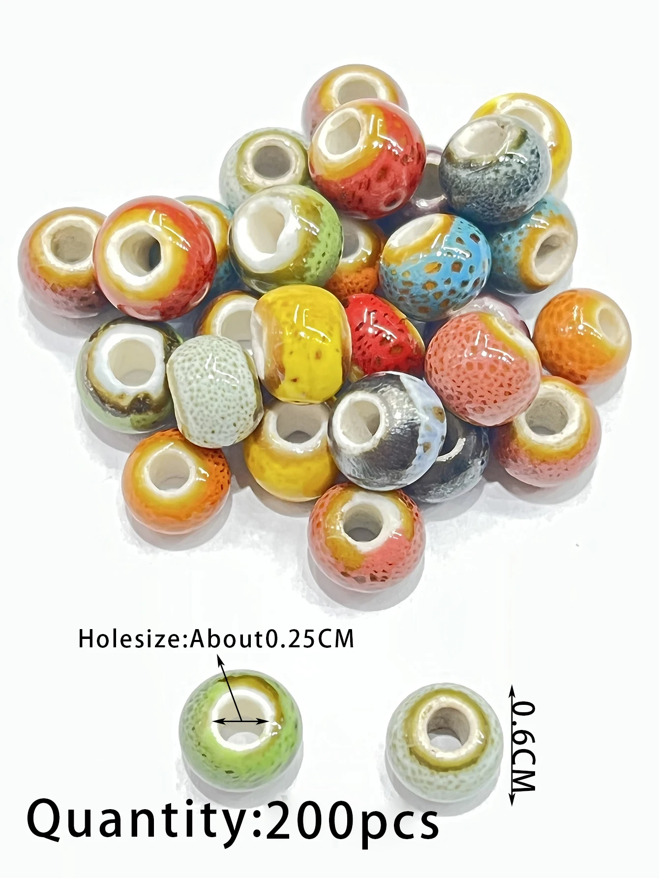 Vibrant 50-Color Ceramic Spacer Beads Set for DIY Jewelry and Crafts