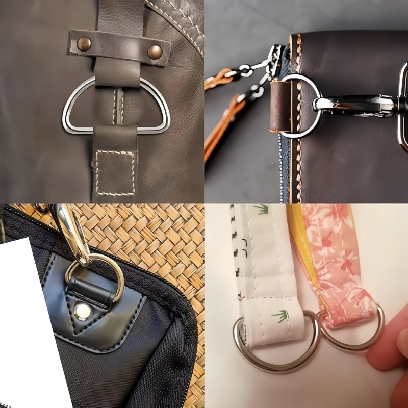 10Pcs/lot 15-50mm D Ring Buckle Connection Alloy Metal Buckles Half Loop for Handbag Strap DIY Crafts Shoes Bag Belt