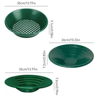 10/14/15 inch Washing Gold Panning Machine Screen Mining Screen Metal Detection Tools Sieve Gold Pan Green Plastic Bowl 1/3 PCS 2