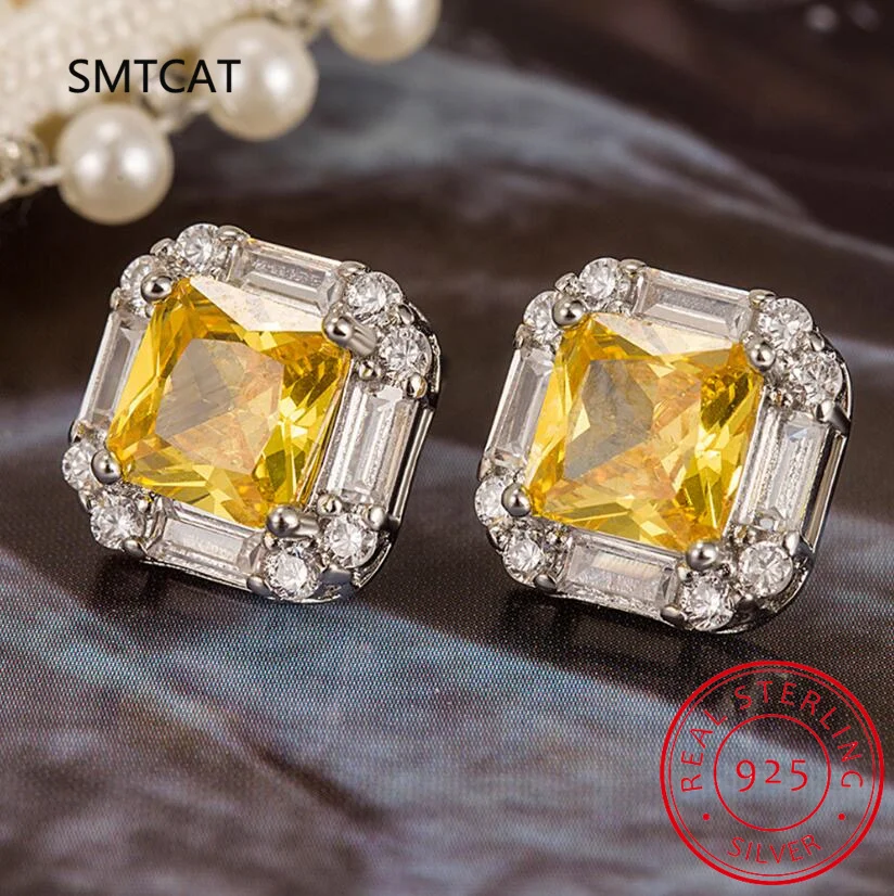 Pendientes De Arbusto Con Cristales - Plata De Ley 925 Hipoalergénica - Joyería Elegante Para Mujer - Regalo Especial