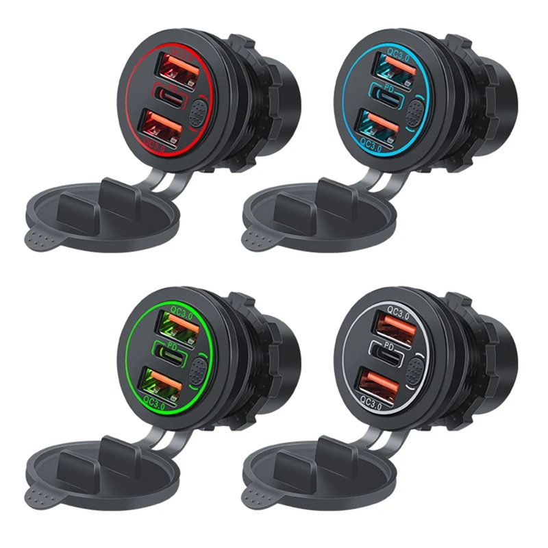 

12V-24V USB автомобильное зарядное устройство Quick Charge 3.0 PD адаптер для быстрой зарядки телефона F19A