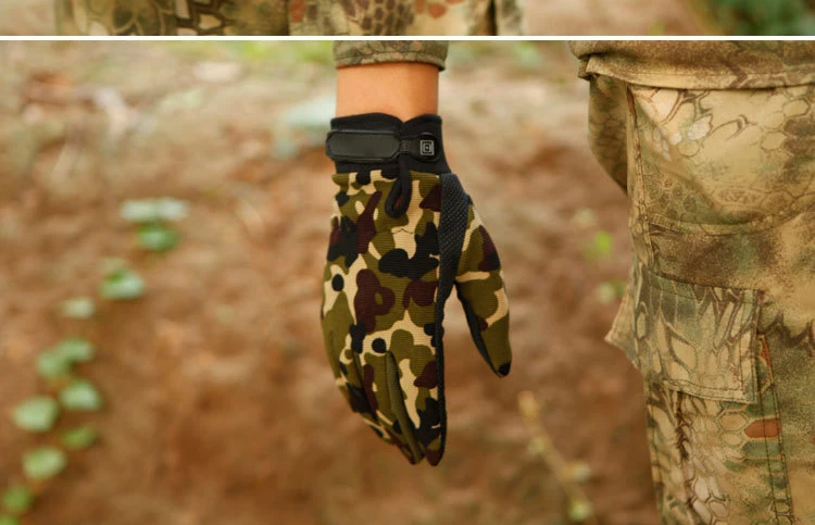 Outdoor Tactical Full Finger Gloves Military Camouflage Winter Men's Mittens Biker Combat Fishing Cycling Fingerless