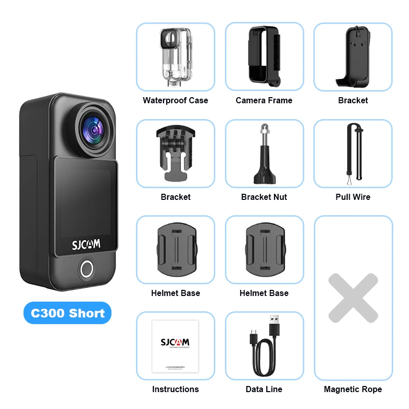 SJCAM C300 포켓 키즈 액션 카메라, 엄지손가락 크기의 4K 카메라, 원클릭 녹화, POV, 원격 제어 지원, 어린이를 위한 선물