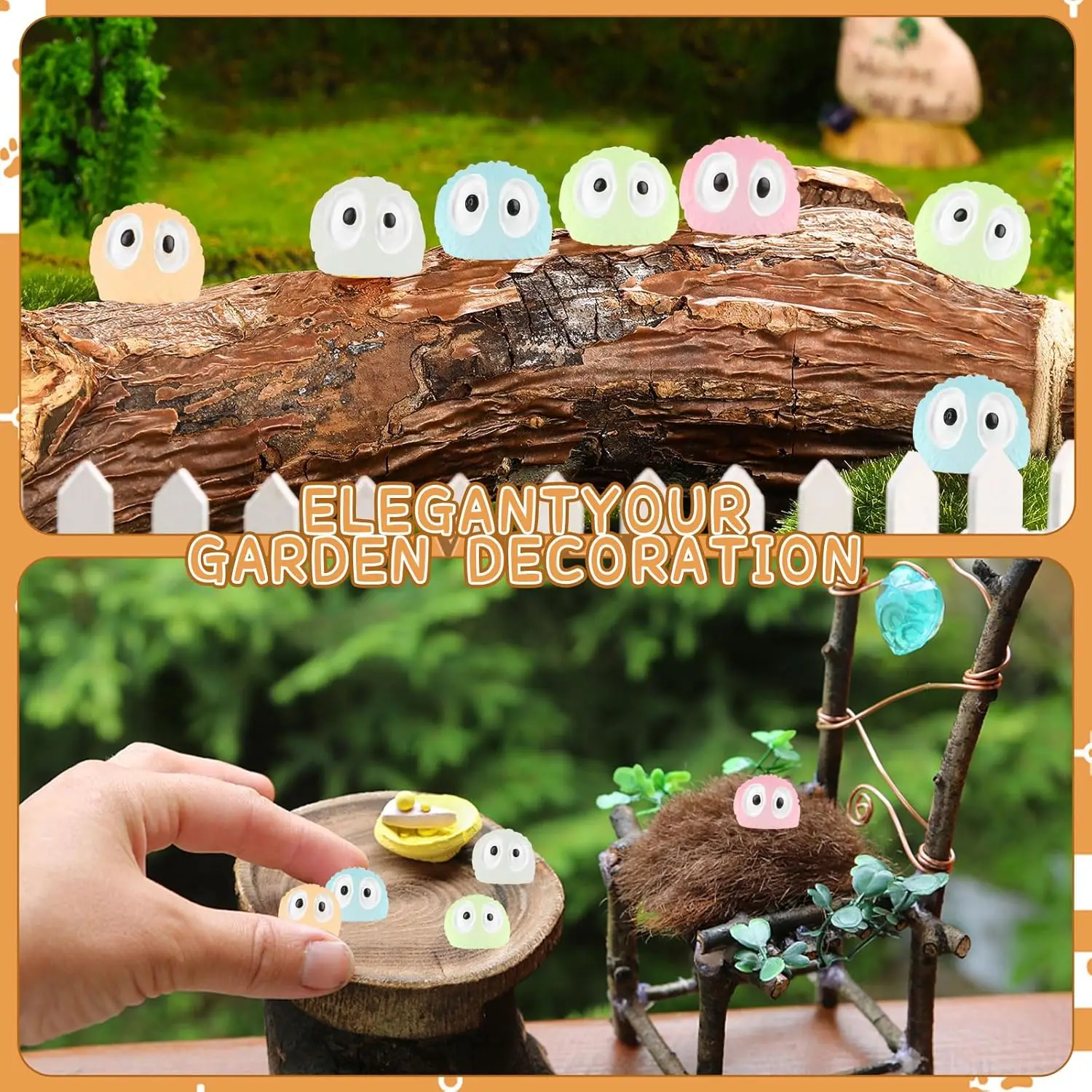 100/200Pcs Luminous Mini Resin Ghost Tree Elves Decorations Glow in The Dark Fairy Garden for Cake/Party Decor Glowing Miniature 2
