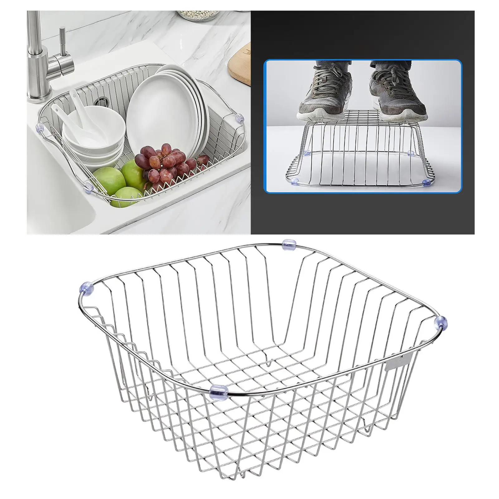 Kitchen Dish Drying Rack Storage Save Kitchen Gadget Dish Drainer Storage Basket for Plate Dish Cup 