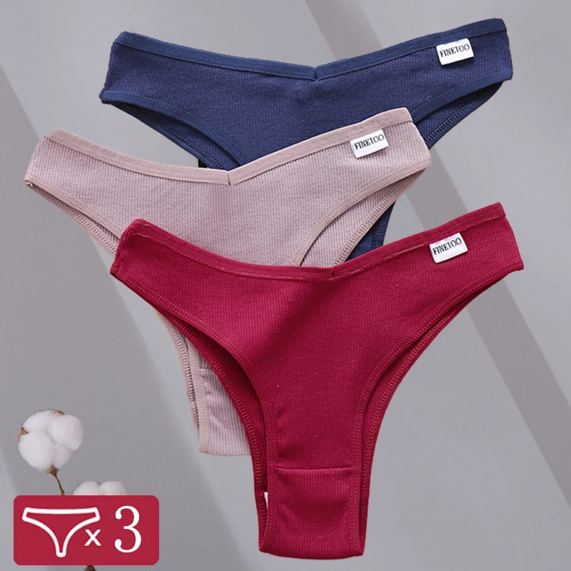 3Pcs/Set V Waist Women Cotton Panties Sexy Low Rise T-Back Underwear Ladies  M-XL Solid Color Bikini Panty Girl Intimate Lingerie - AliExpress