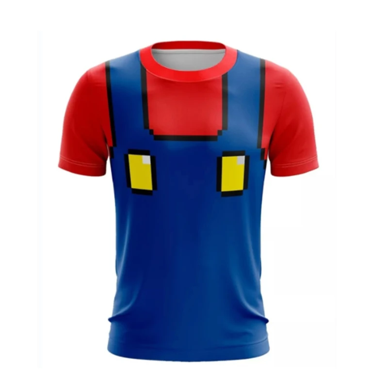 

Funny Cosplay 3D Printed Hip Hop Personality Fashion O-Neck Short Sleeve Oversized Street T-shirt Party Protagonist Eye-catching