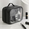 Travel Cosmetic Bag Large Capacity Waterproof Double Layer Makeup with Zippered Clear Toiletry Case for Women 4