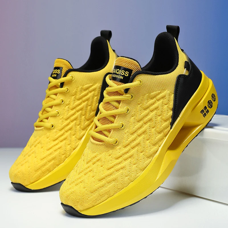 Men's Lightweight Breathable Fabric Running Shoes - Breathable Outdoor Sports Shoes for Gym, Jogging, Tennis - Comfortable Cushioning and Support