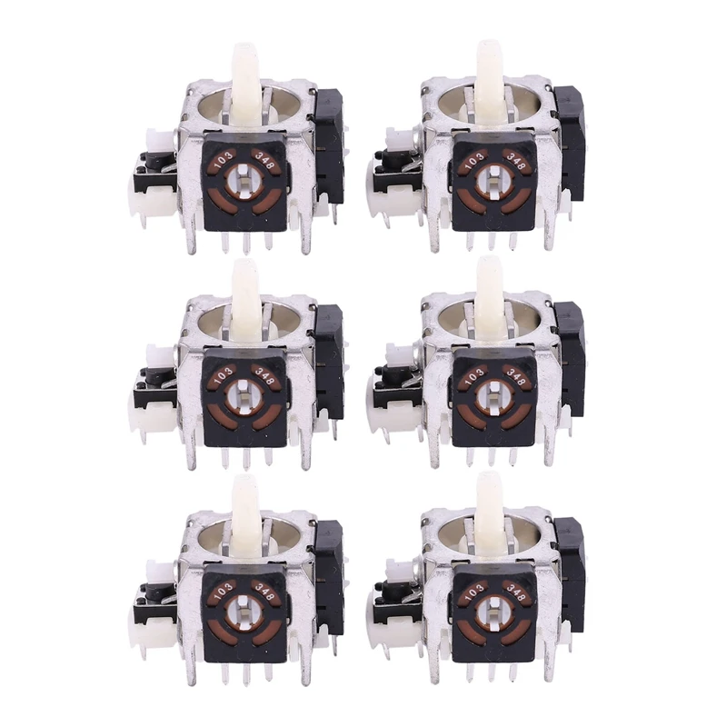 6Pcs 3D Analog Vibration Joystick Thumbstick Controller Module Thumb Stick Rocker Per Microsoft Ps2 Gaming Repair Parts