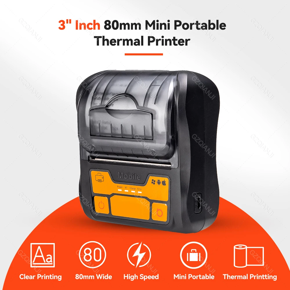 80mm 3'' Bluetooth Thermal Printer Receipt Bar-code Bill Ticket 3 inch POS Impresora Maker for Retail Store Print