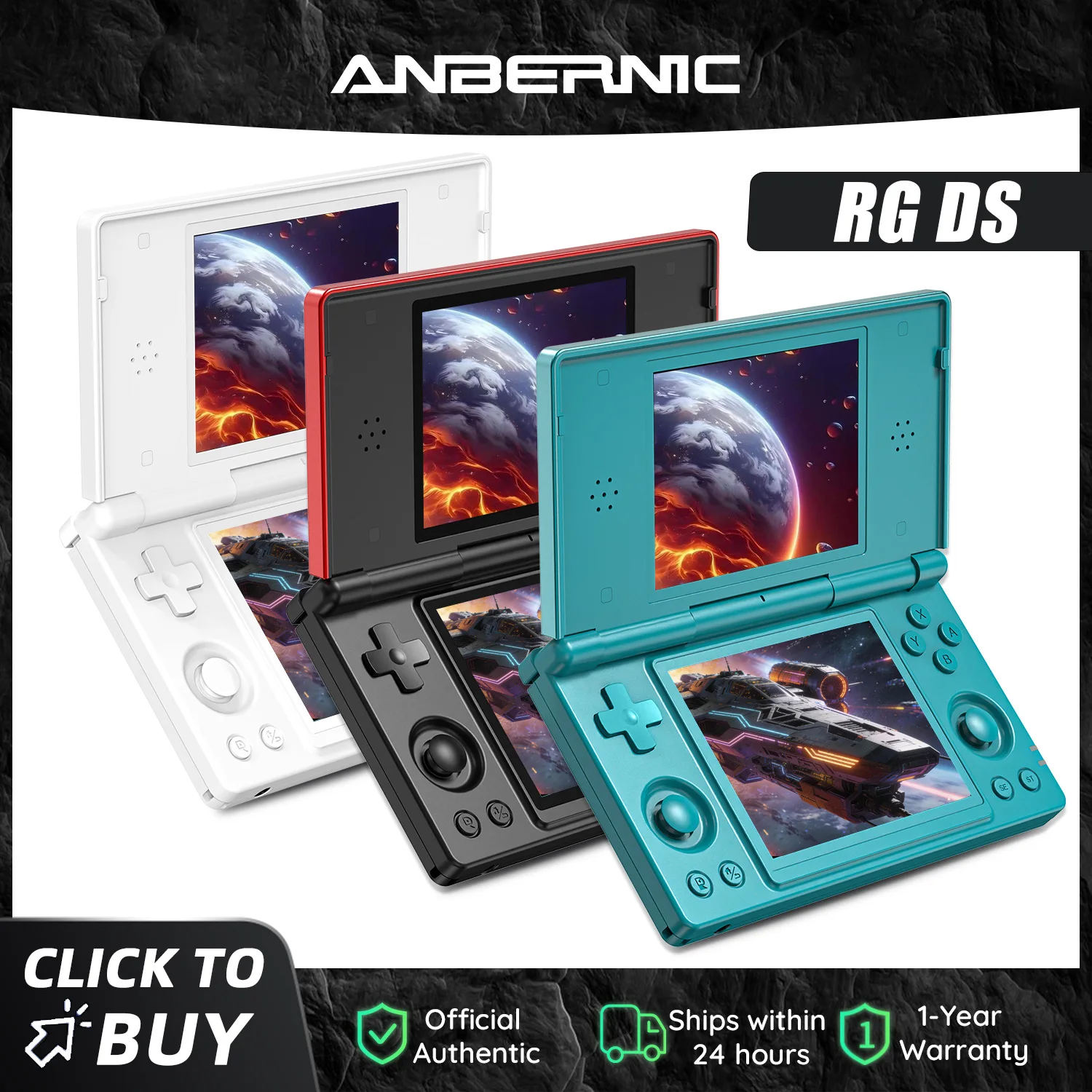 Anbernic RG DS Dual 4.0” IPS Screen Video Game Console Android 14 Support Dual Application On Split Screens & Hall Switch Chip
