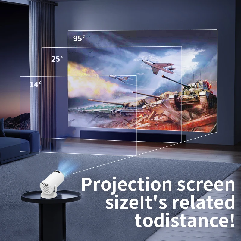 HY300Mini 2025New4kProjector94Inch500Lumen DualWIFIWireless Screen Projection Indoor Portable Mini Projector4K