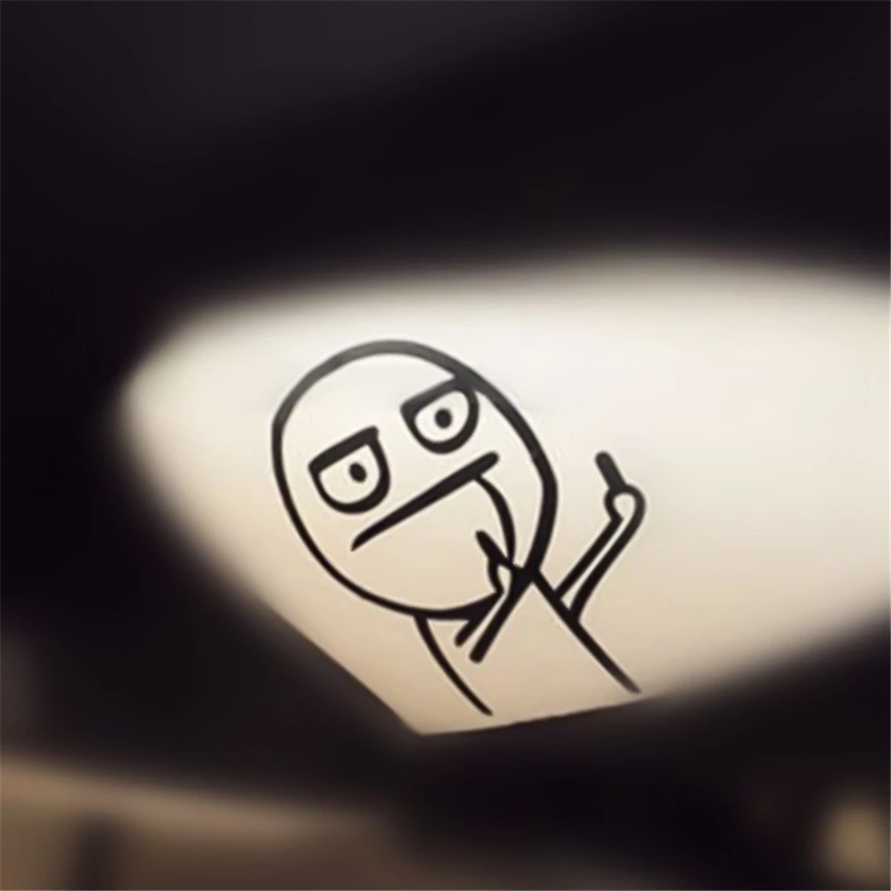 Car Sticker 12*10cm Size Flik Me Car Light Middle Finger Funny Middle