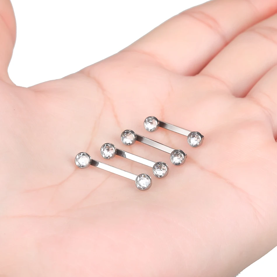 Implant Grade Titanium Microdermal Anchors CZ Surfcae Barbell Piercings Internal Thread Staple Skin Diver Piercings Bar Jewelry piercing jewelry body piercing jewelry body jewelry