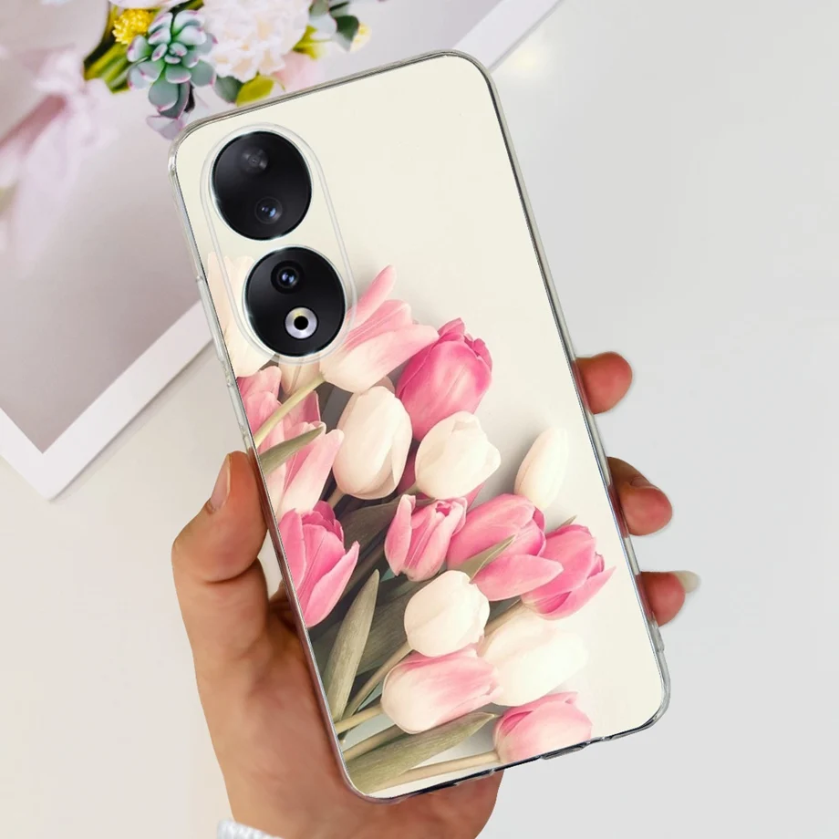 XINYEXIN Silicone Case For Honor 90 Lite 5G With Cute Pattern Slip Resistant Slim Fit Shockproof Protective Phone Case Cover - Lavender, Purple - View #5
