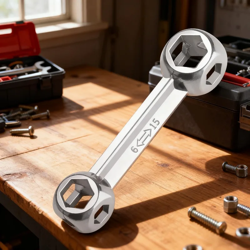 Multifunctional Hex Wrench Aluminum Alloy Dogbone Design 10-Spec Portable for Motorcycle Bicycle Home Travel Repair