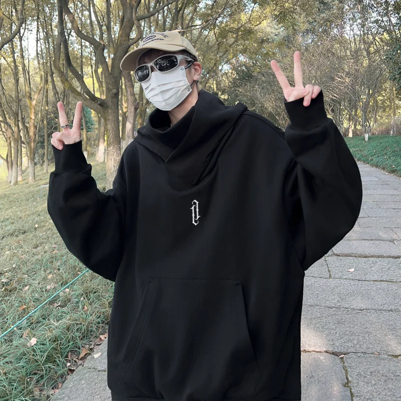 Winter Men's Embroidery Turtleneck Hoodies Japanese Ninja Hoodies