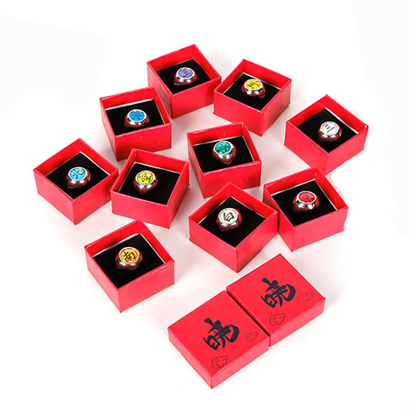 

Naruto Cartoon Ring Uzumaki Uchiha Kakashi Sasuke Anime Action Figures Toys Christmas Decoration Box Children Birthday Gifts