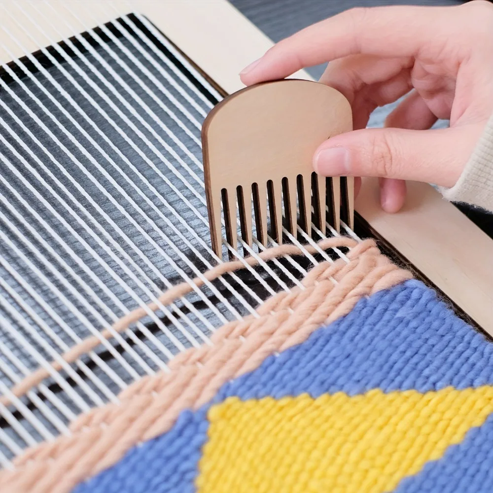 8개의 카키색 직사각형 직조기 세트, 바늘 및 도구 포함, 초보자용 DIY 공예 직조기, 퀼팅 및 뜨개질 용품