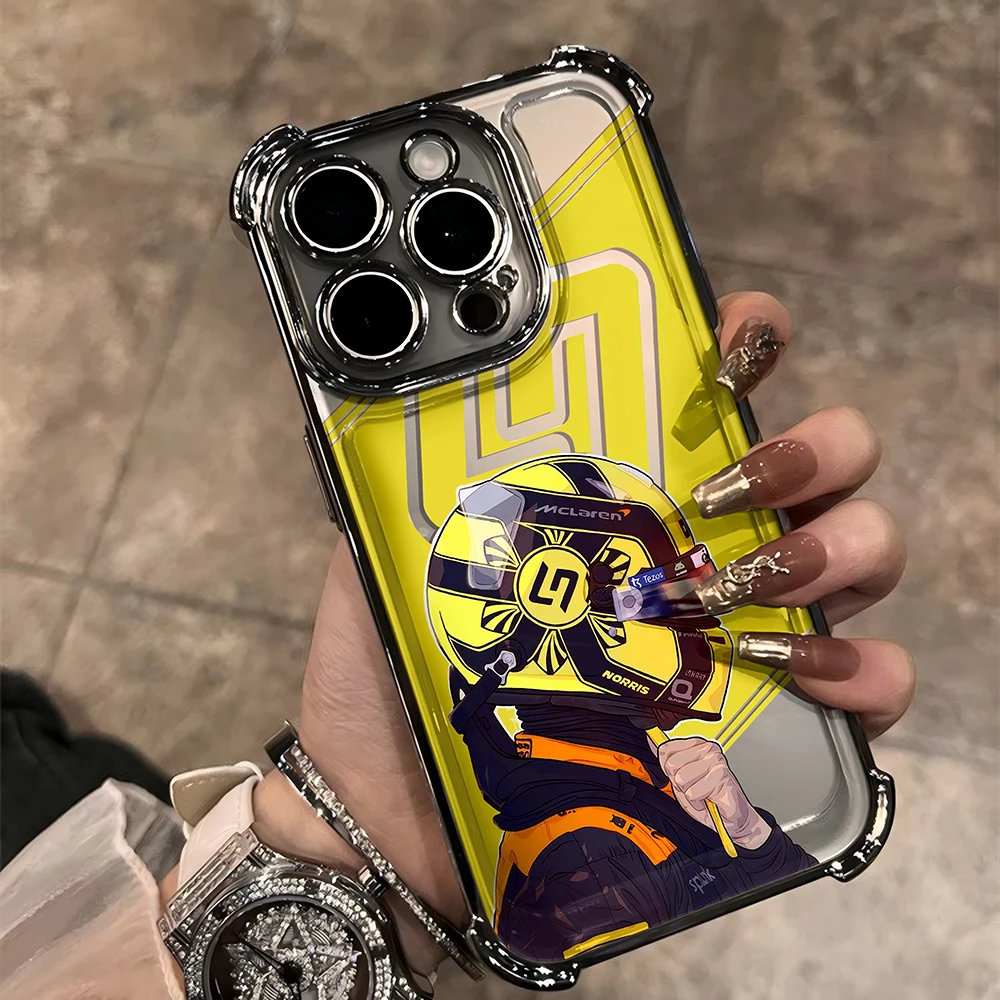 Plating Airbag Anti-Fall Phone Case with Lando Norris Design