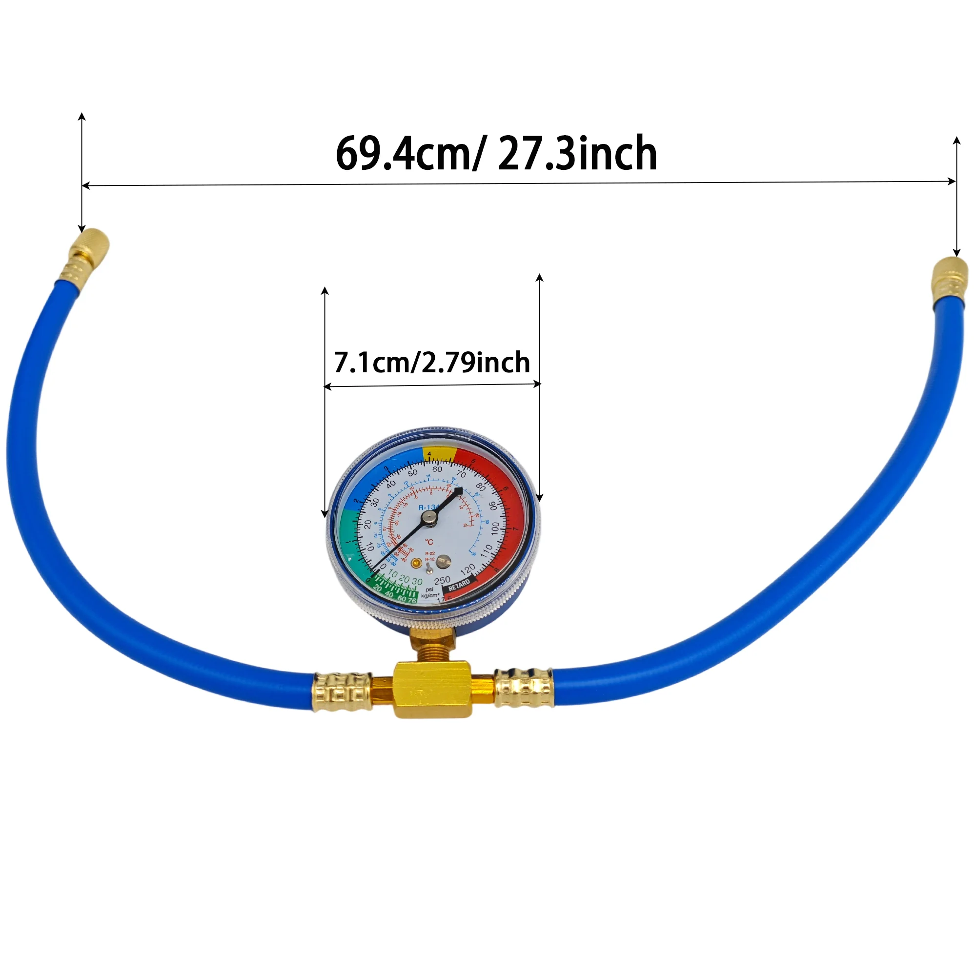 Auto AC Klimaanlage R134A Kältemittel Aufladen Messschlauch mit Manometer Manometer Mess Kit Reparatur Werkzeug – Detail 1