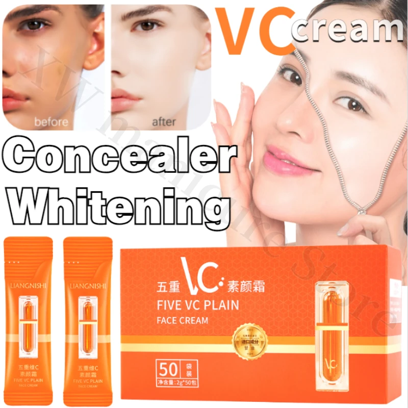 100g Vitamin C Brightening Skin Color Cream Isolation Concealer Whitening Lasting Natural Moisturizing Mild Facial Care Milk