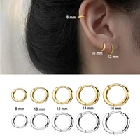 10pcs Small Hoop Earrings Women Men Gold Silver Color Stainles Steel Round Earrings Circle Anti-allergy Pendientes Mujer 2022 2