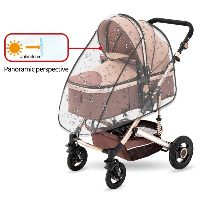 Universal Waterproof Pram Rain Cover stroller rain cover Baby Stroller Accessories Transparent Wind Dust Shield Zipper Open For Pushchairs Raincoat