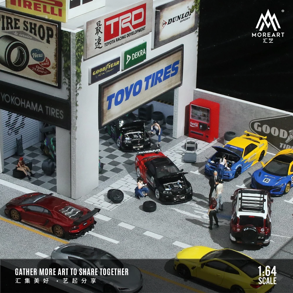 TimeMicro&MoreArt 1:64 Vintage auto repair shop lighting version