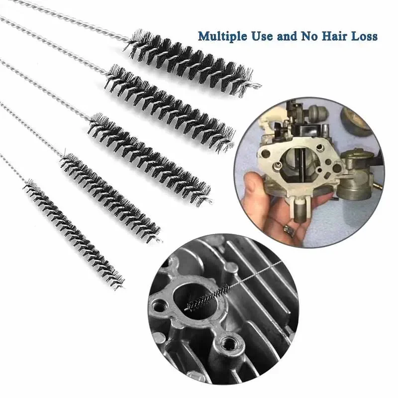 15pcs Carburetor Cleaning Brush Set Carburetor Carbon Dirt Jet Cleaner Tool Kit Car Cleaning Brush 10 Cleaning Needles 5 Brushes 2