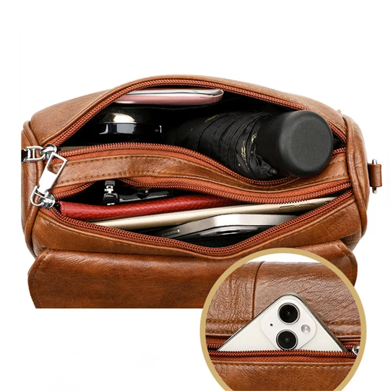 Vintage Handbag Crossbody Bag, Large Capacity Multi Compartment Shoulder Purse, Everyday & Formal Bag for Work, Travel, Shopping