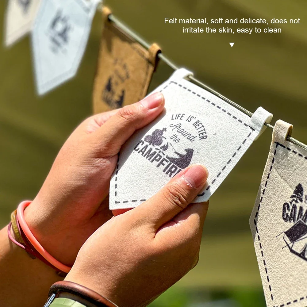 12Pcs Camp Five Cornered Flag Cool Camping Gear and Accessories Christmas Decorative Flag Novelty Camping Supplies Biwak Outdoor