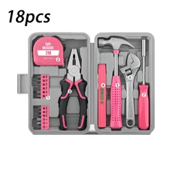 Premium Pink DIY & Home Repair Tool Kit - Perfect Gift (18pcs)