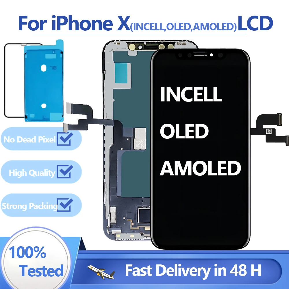 Schermo Di Visualizzazione Per Incell Oled Originale Iphone X A1865 A1901 A1902 A1903 Touch Ecran Sostituzione Digitizer Assembly Riparazione Del Tele