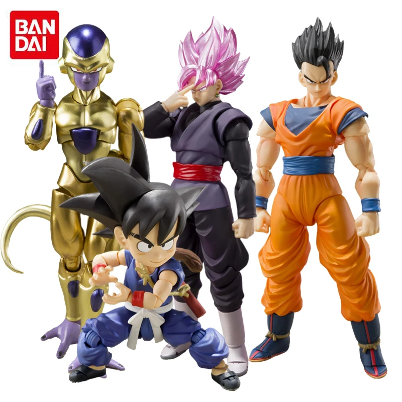 

Original Bandai Dragon Ball Z Figures SHF Exclusive Color Golden Freeza Frieza Black Son Gokou Son Gohan Anime Action Figures